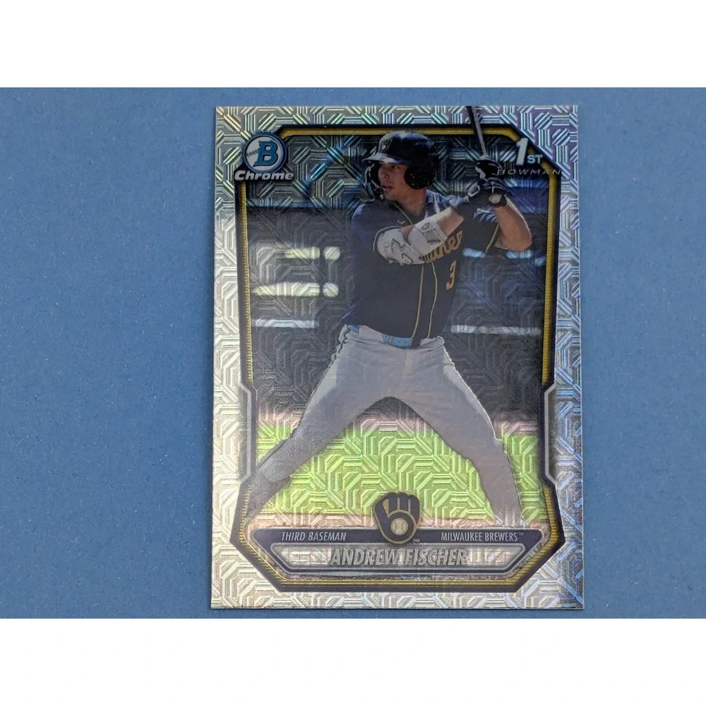 2026 Bowman Chrome Andrew Fischer BCP149 Mojo Refractor Brewers Baseball Card
